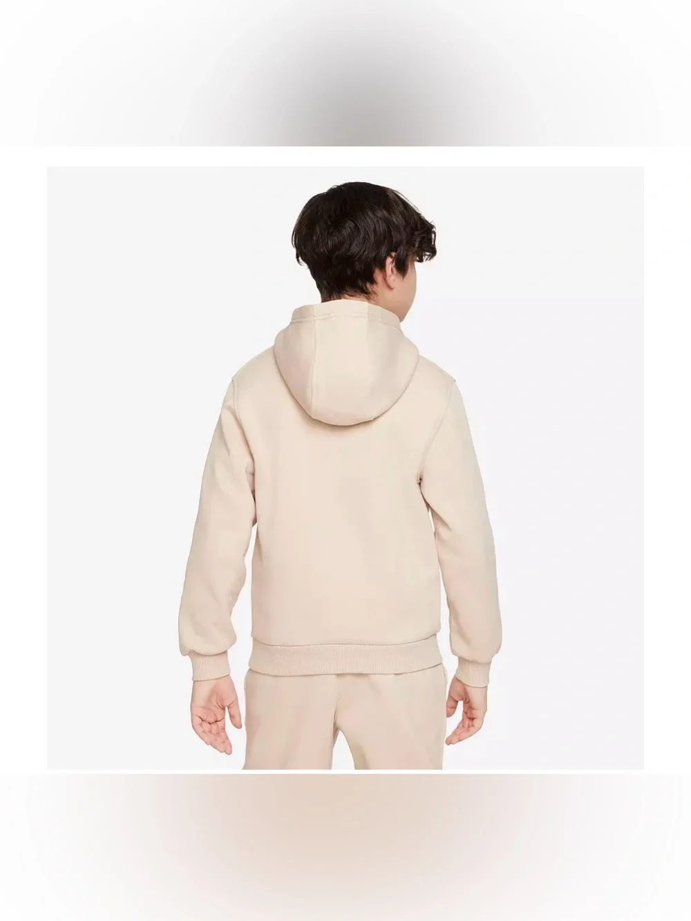 Nike Kids' Fit Sportswear Club Fleece Hoodie- sandrift, Sz L